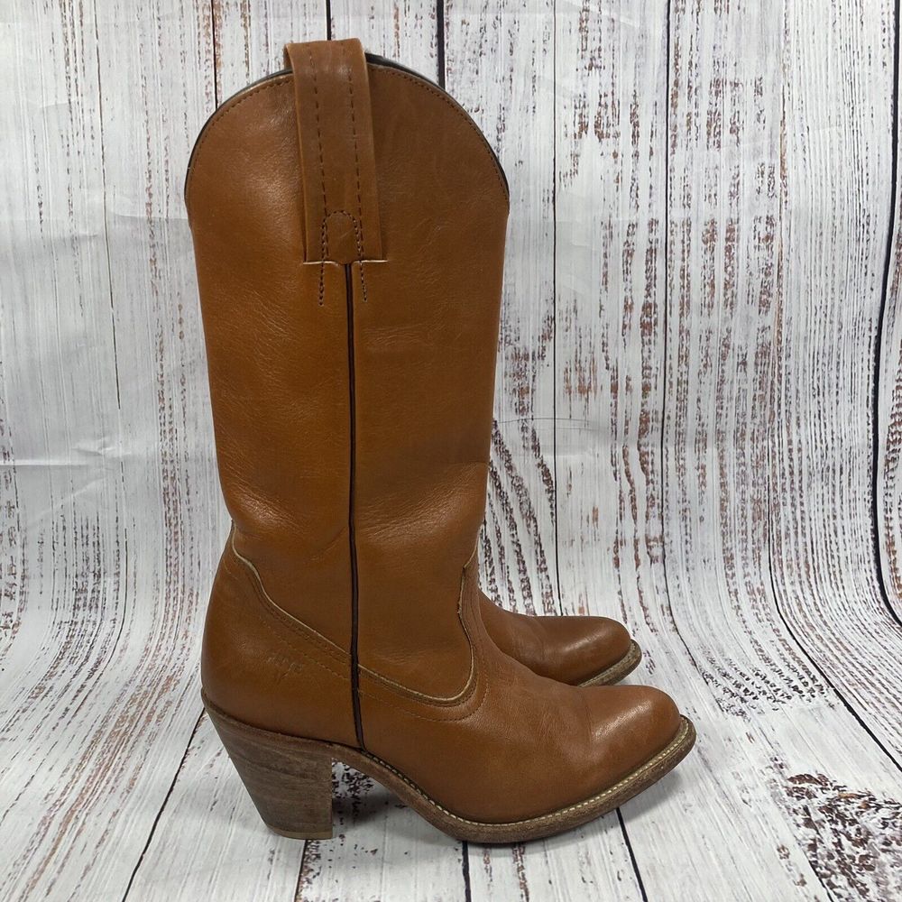 Frye 6175 Vintage Brown Leather Cowgirl Western Boots Shoes, Women’s Size 6.5